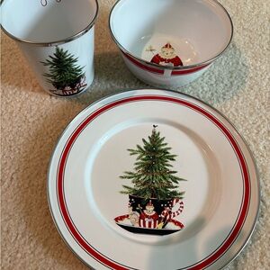 Festive Christmas Tree Dinnerware Set of 2